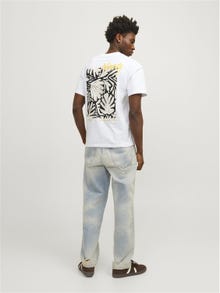 Jack & Jones Potištěný Kruhový výstřih Tričko -Bright White - 12256540