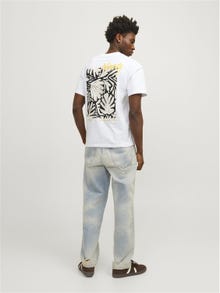 Jack & Jones T-shirt Estampar Decote Redondo -Bright White - 12256540