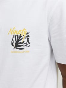 Jack & Jones Painettu Pyöreä pääntie T-paita -Bright White - 12256540