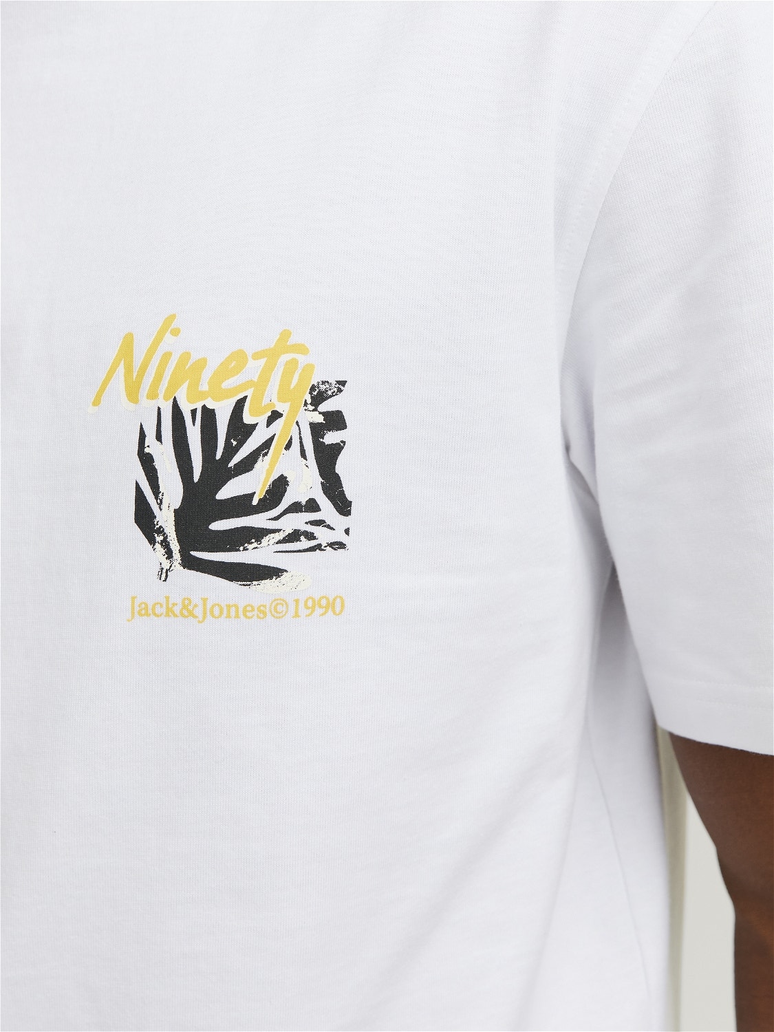 Jack & Jones Spausdintas raštas Apskritas kaklas Marškinėliai -Bright White - 12256540