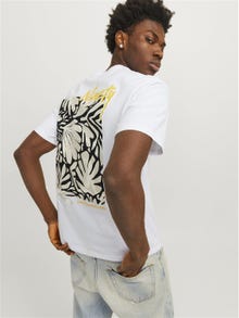 Jack & Jones Printet Crew neck T-shirt -Bright White - 12256540