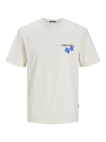 Jack & Jones Printet Crew neck T-shirt -Buttercream - 12256540