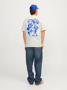 Jack & Jones Printed Crew neck T-shirt -Buttercream - 12256540