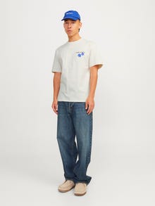 Jack & Jones Potištěný Kruhový výstřih Tričko -Buttercream - 12256540