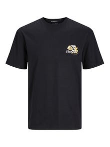 Jack & Jones Printed Crew neck T-shirt -Black - 12256540
