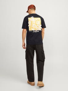 Jack & Jones Nyomott mintás Környak Trikó -Black - 12256540