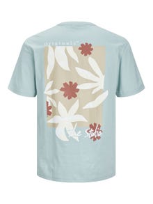 Jack & Jones Printed Crew neck T-shirt -Gray Mist - 12256540