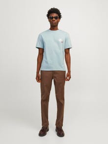 Jack & Jones Nyomott mintás Környak Trikó -Gray Mist - 12256540