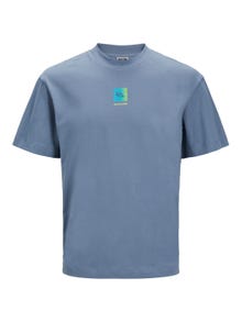 Jack & Jones Printet Crew neck T-shirt -Flint Stone - 12256560
