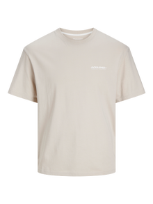 Jack & Jones Logo Rundhals T-shirt -Moonbeam - 12256589