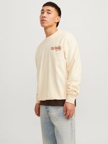 Jack & Jones Nyomott mintás Személyzeti nyakú pulóver -Buttercream - 12256658