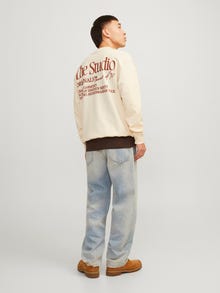 Jack & Jones Nyomott mintás Személyzeti nyakú pulóver -Buttercream - 12256658