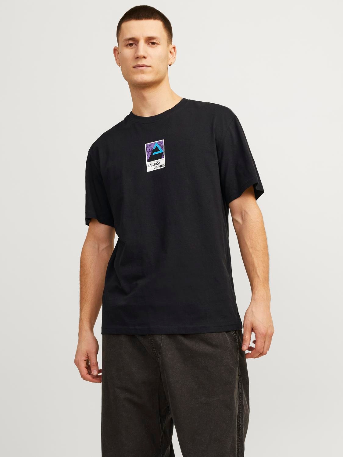 Jack & Jones Nadruk Okrągły dekolt T-shirt -Black - 12256682