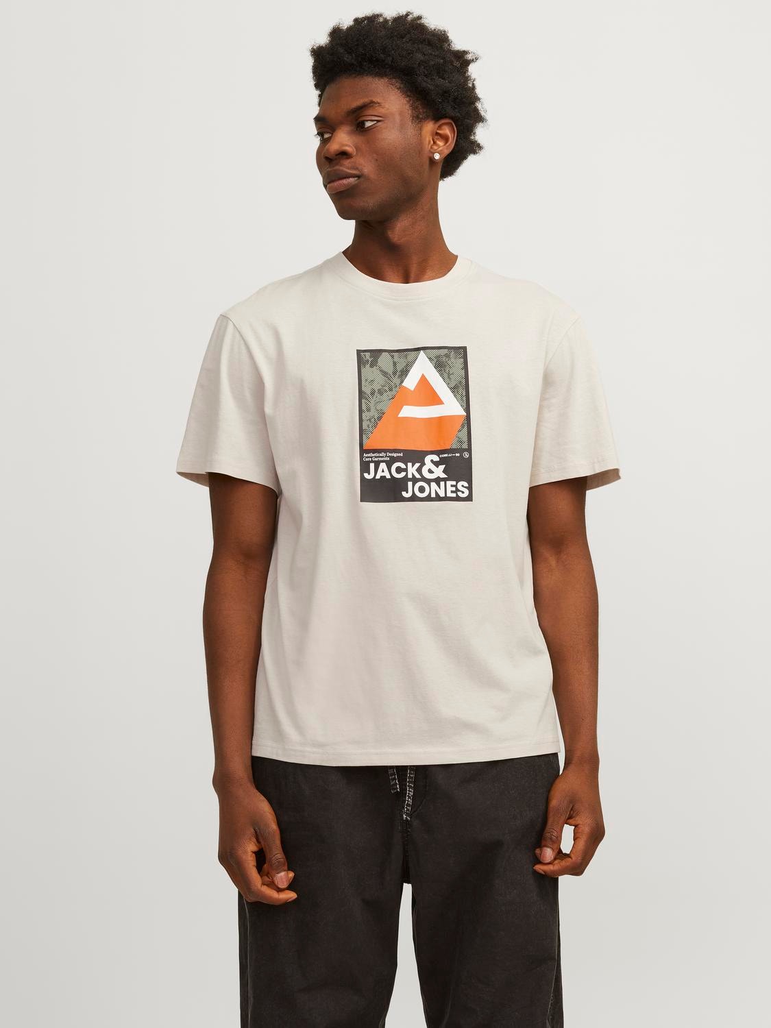 Jack & Jones Gedrukt Ronde hals T-shirt -Moonbeam - 12256682