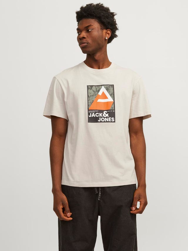 Jack & Jones Nadruk Okrągły dekolt T-shirt - 12256682