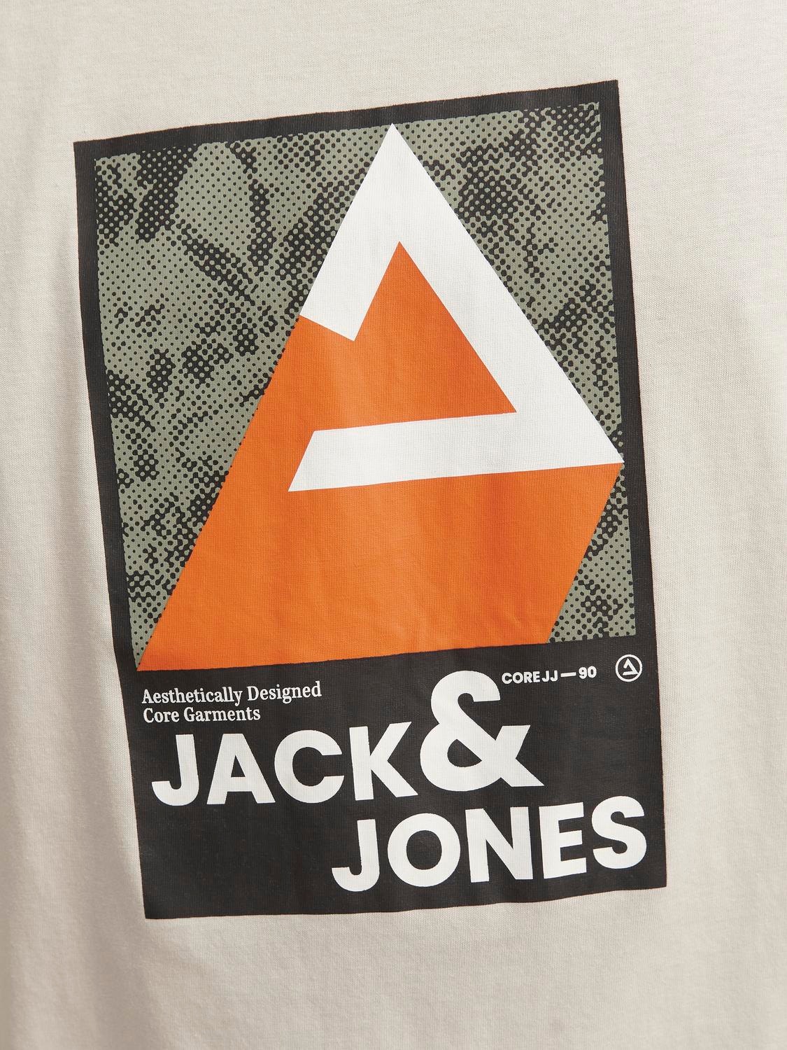 Jack & Jones Painettu Pyöreä pääntie T-paita -Moonbeam - 12256682