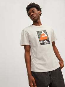 Jack & Jones Printet Crew neck T-shirt -Moonbeam - 12256682