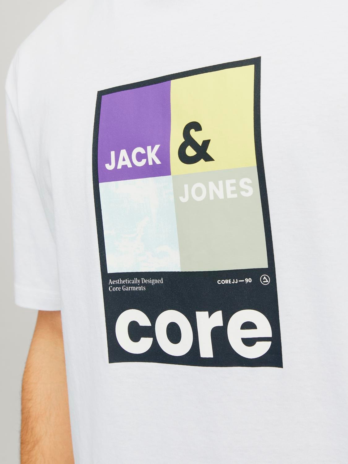 Jack & Jones Nadruk Okrągły dekolt T-shirt -White - 12256682