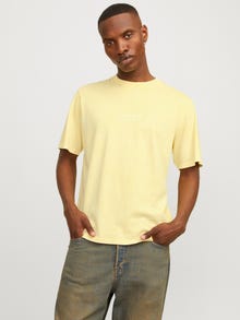 Jack & Jones Painettu Pyöreä pääntie T-paita -Italian Straw - 12256715