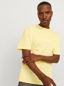 Jack & Jones Nyomott mintás Környak Trikó -Italian Straw - 12256715