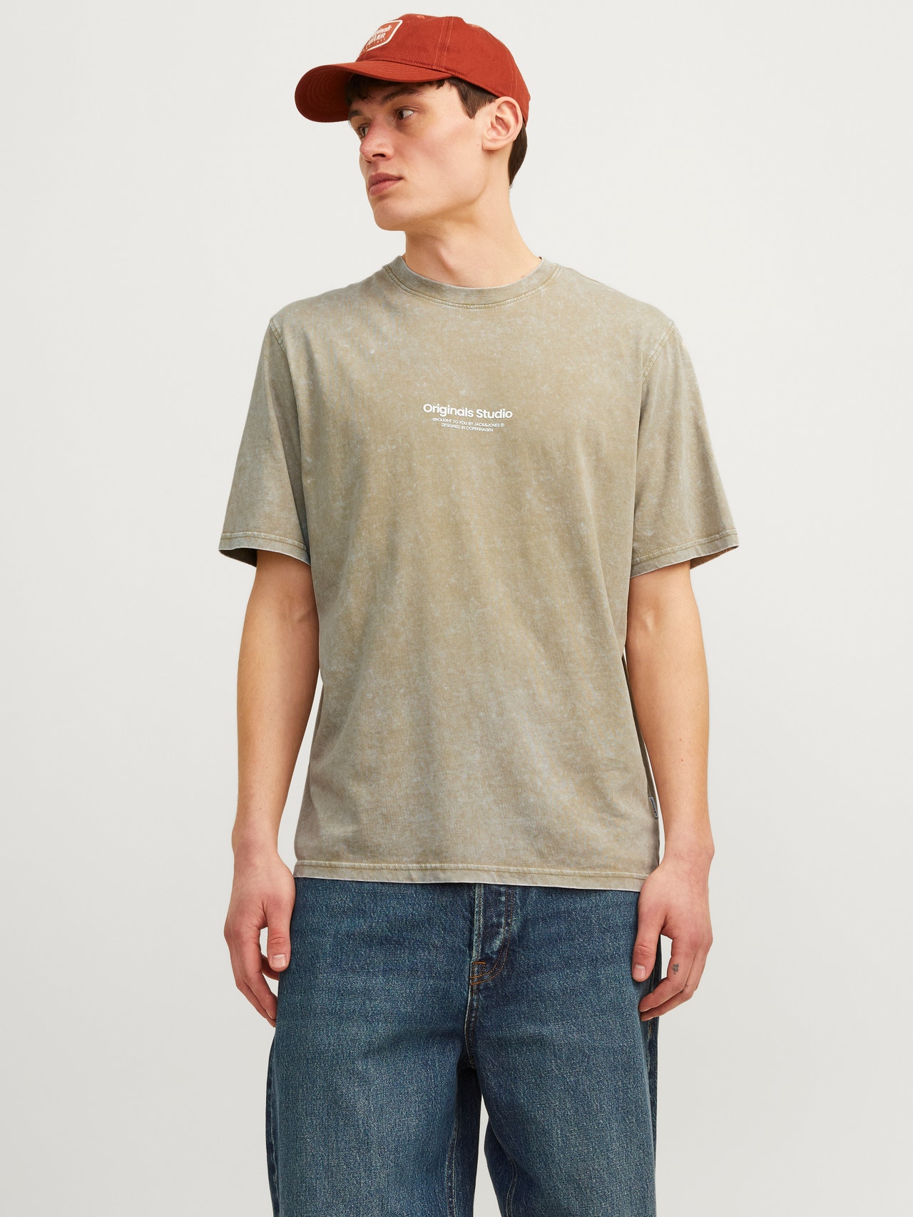 Jack & Jones Printed Crew neck T-shirt -Silver Sage - 12256715