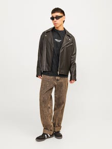 Jack & Jones Nyomott mintás Környak Trikó -Black - 12256715