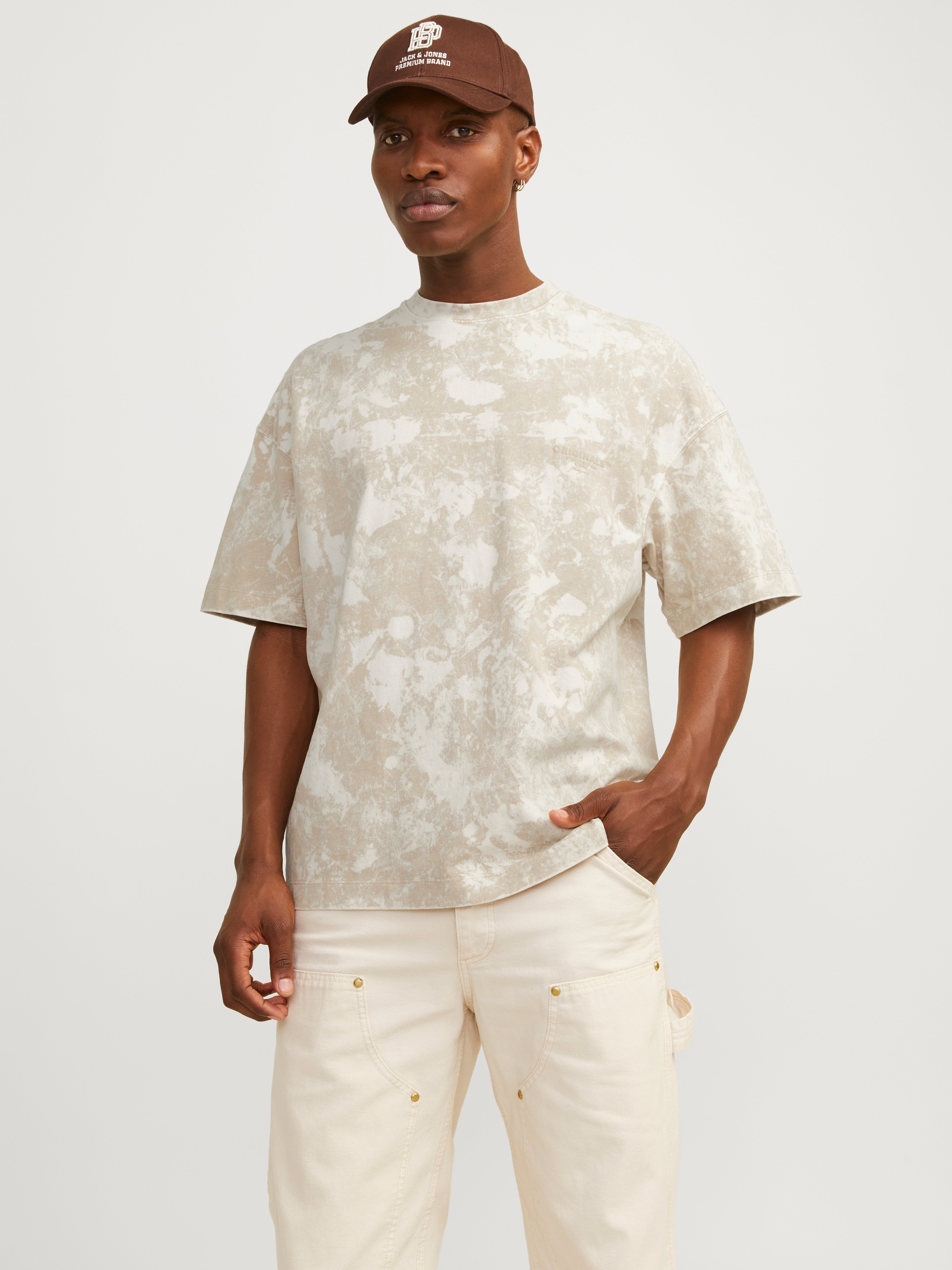 Gedruckt Rundhals T-shirt | Beige | Jack & Jones®