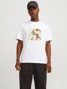 Jack & Jones Tryck Rundringning T-shirt -Bright White - 12256717
