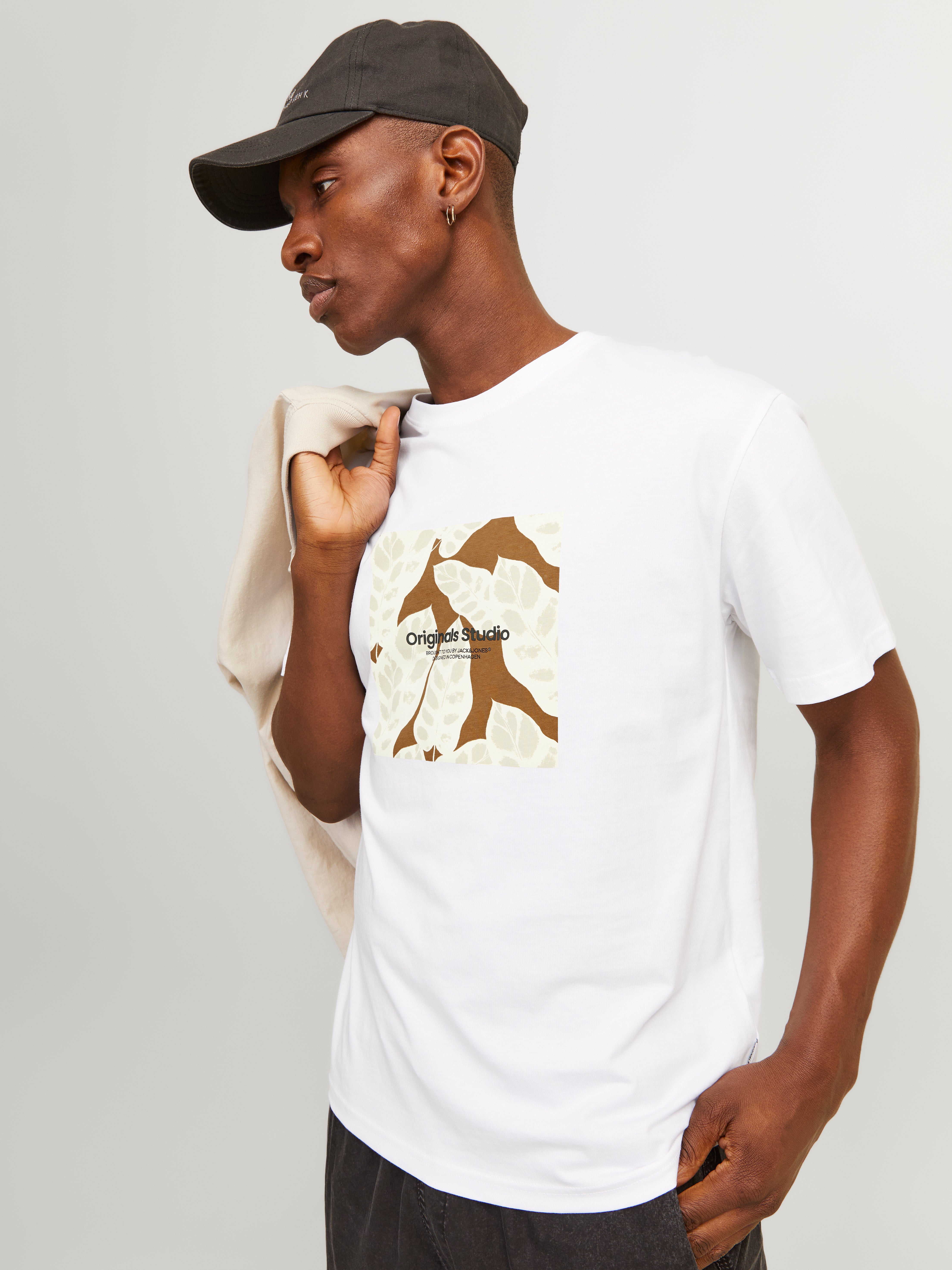 Jack & Jones Printed Crew neck T-shirt -Bright White - 12256717