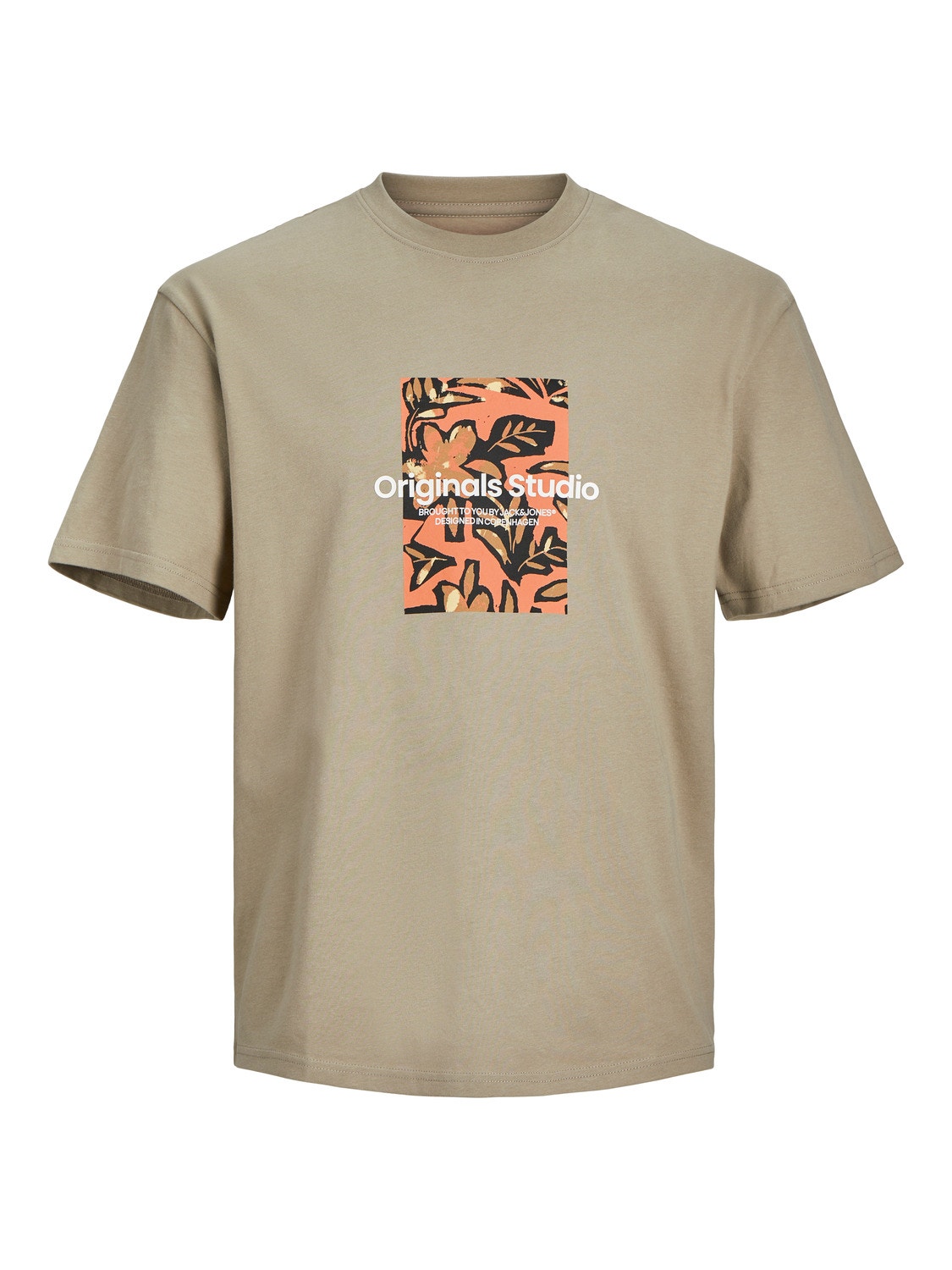 Jack & Jones Nadruk Okrągły dekolt T-shirt -Silver Sage - 12256717