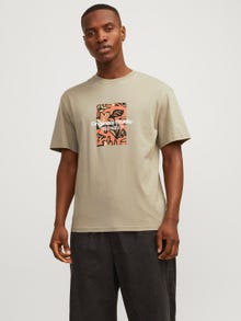 Jack & Jones Tryck Rundringning T-shirt -Silver Sage - 12256717