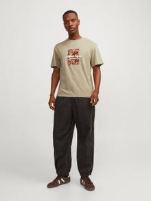 Jack & Jones Nadruk Okrągły dekolt T-shirt -Silver Sage - 12256717