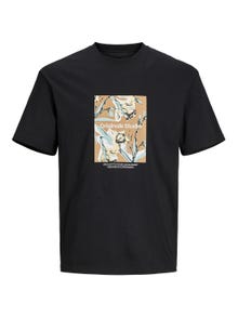 Jack & Jones Printed Crew neck T-shirt -Black - 12256717