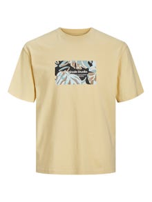 Jack & Jones Painettu Pyöreä pääntie T-paita -Italian Straw - 12256717