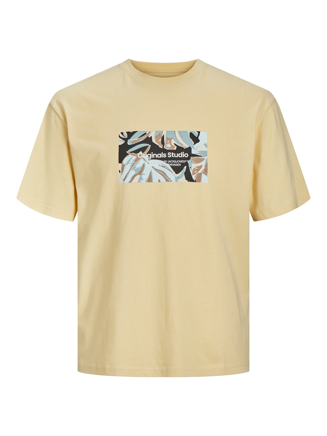 Jack & Jones Tryck Rundringning T-shirt -Italian Straw - 12256717