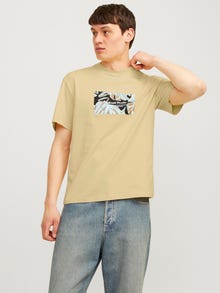 Jack & Jones Gedruckt Rundhals T-shirt -Italian Straw - 12256717