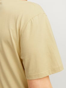 Jack & Jones Printet Crew neck T-shirt -Italian Straw - 12256717