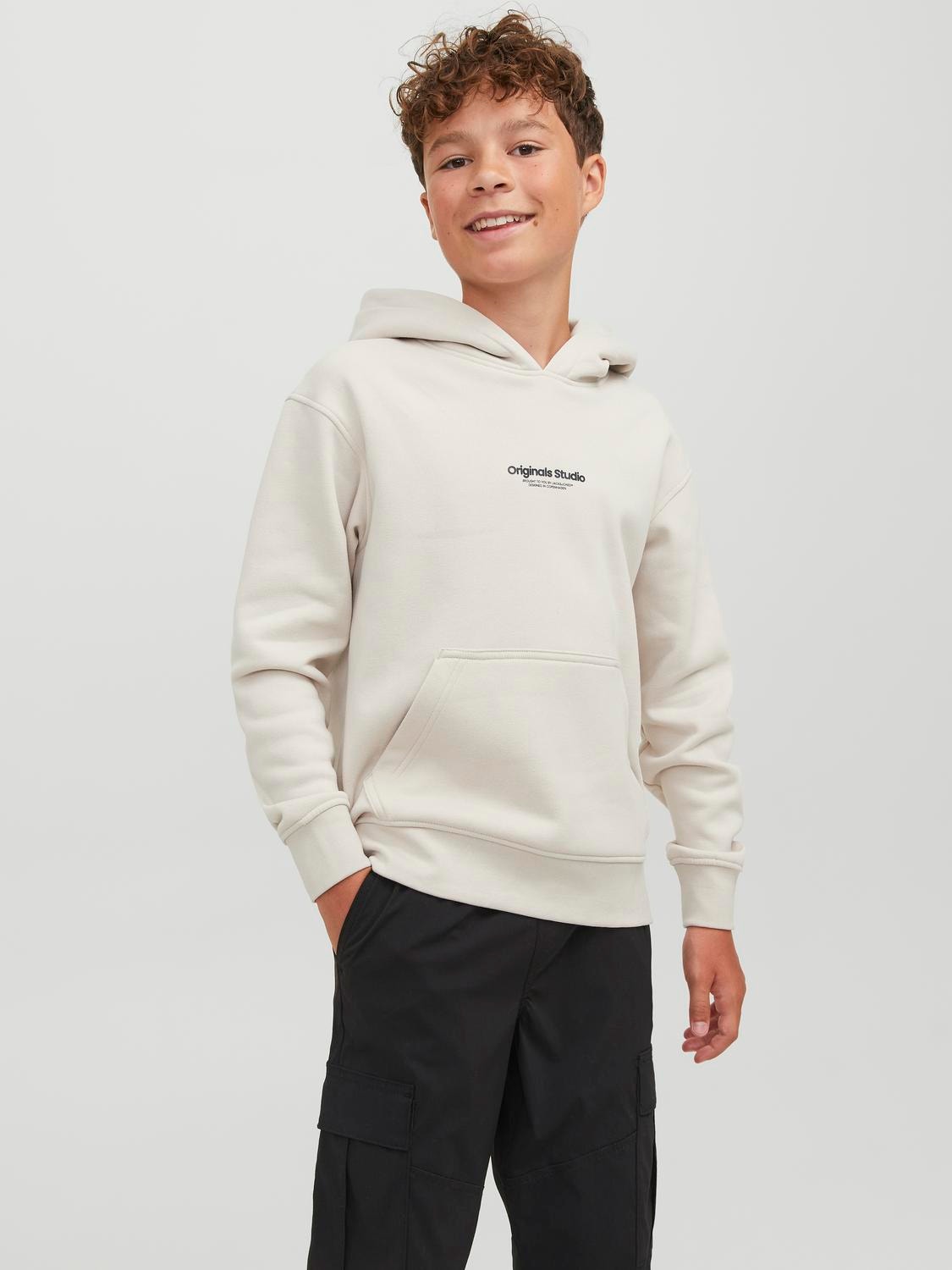 Jack & Jones Minipituinen Painettu Huppari -Moonbeam - 12256770