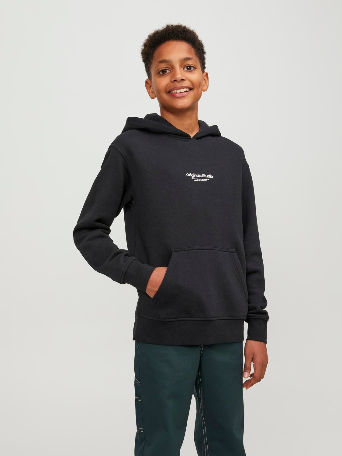 Jack & Jones Trükitud Kapuutsiga pusa Mini -Black - 12256770