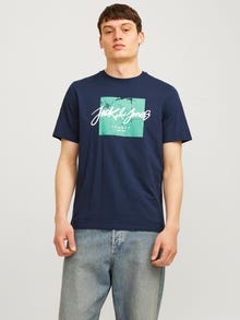 Jack & Jones Logotyp Rundringning T-shirt -Navy Blazer - 12256774