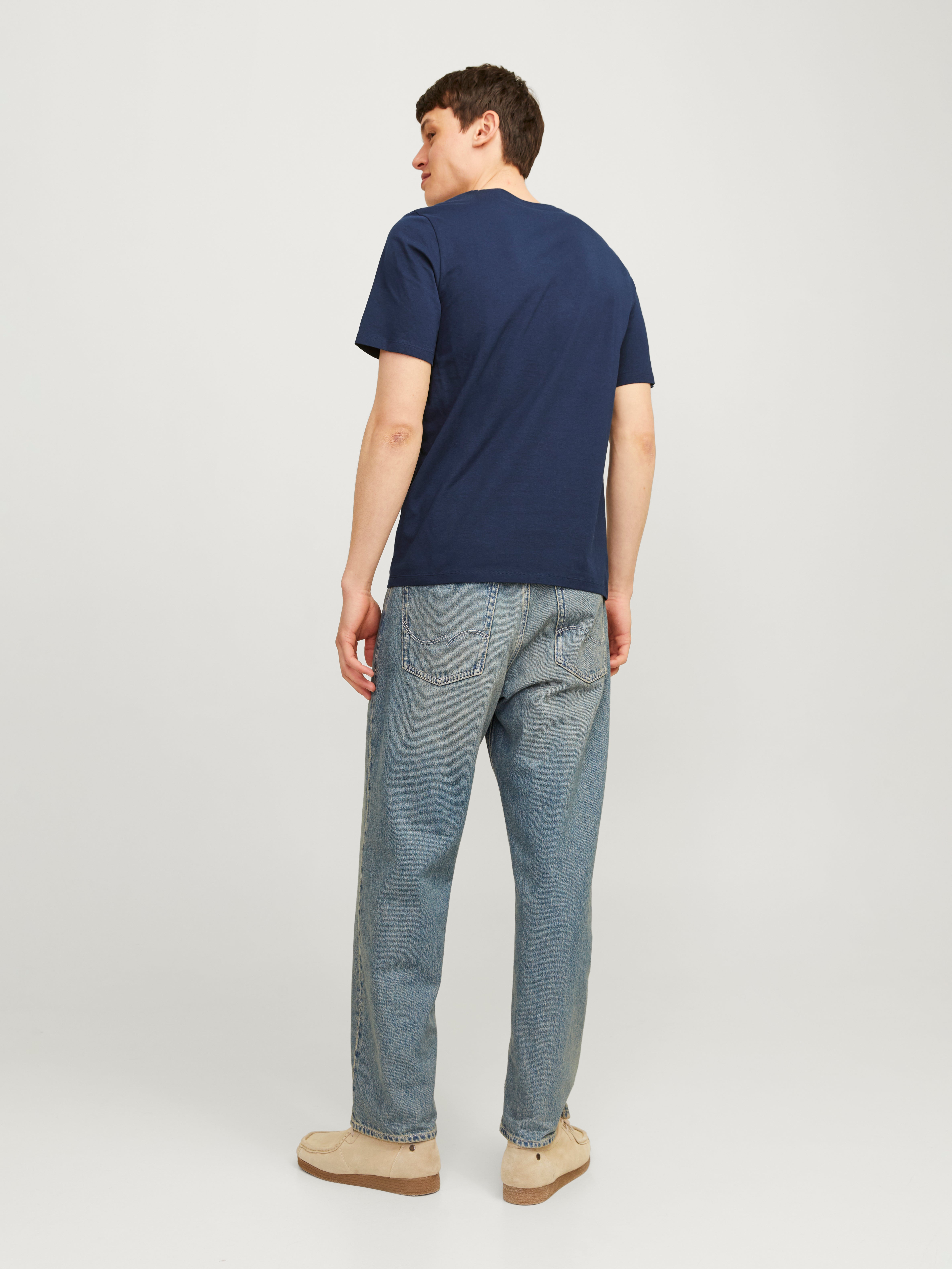 Logo Rundhals T-shirt | Dunkelblau | Jack & Jones®