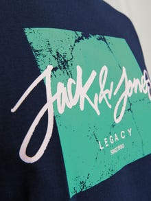 Jack & Jones Logotipas Apskritas kaklas Marškinėliai -Navy Blazer - 12256774