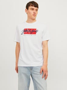 Jack & Jones Logo Kruhový výstřih Tričko -White - 12256774