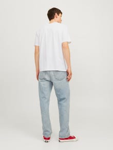 Jack & Jones Logo Ümmargune kaelus T-särk -White - 12256774