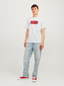 Jack & Jones Logo Crew neck T-shirt -White - 12256774