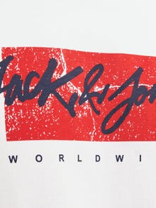 Jack & Jones Z logo Okrągły dekolt T-shirt -White - 12256774