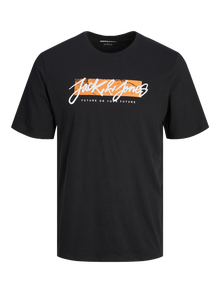 Jack & Jones Logotipas Apskritas kaklas Marškinėliai -Black - 12256774
