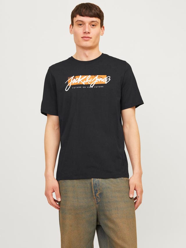 Jack & Jones Logo Kruhový výstřih Tričko - 12256774