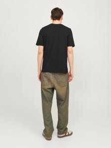 Jack & Jones Logo Ümmargune kaelus T-särk -Black - 12256774