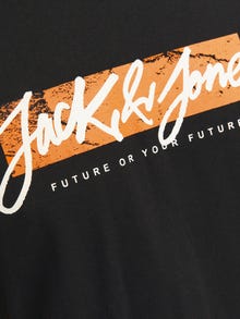 Jack & Jones Logo Ümmargune kaelus T-särk -Black - 12256774